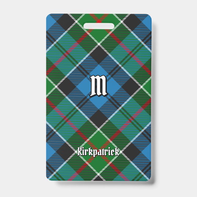Clan Kirkpatrick Tartan Ausweis (Vorderseite)