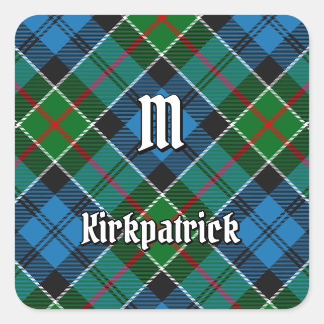 Clan Kirkpatrick Tartan Quadratischer Aufkleber (Vorderseite)