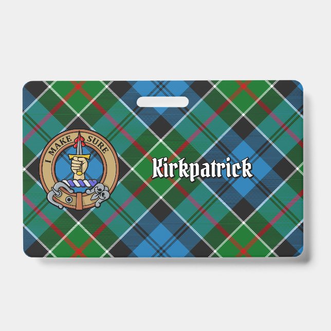 Clan Kirkpatrick Wappen über Tartan Ausweis (Vorderseite)