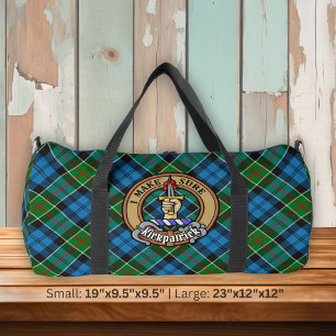 Clan Kirkpatrick-Wappen über Tartan Duffle Bag