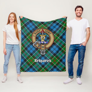 Clan Kirkpatrick Wappen über Tartan Fleecedecke