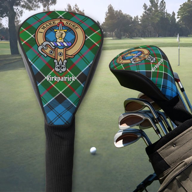 Clan Kirkpatrick Wappen über Tartan Golf Headcover (Von Creator hochgeladen)