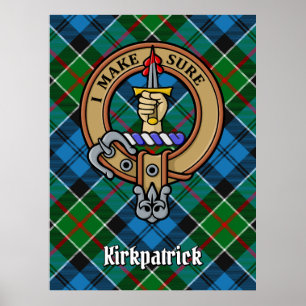 Clan Kirkpatrick Wappen über Tartan Poster