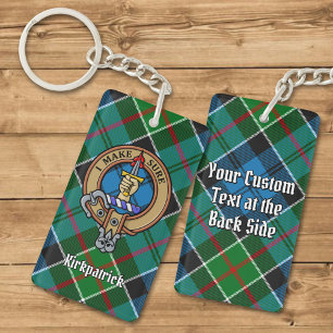Clan Kirkpatrick Wappen über Tartan Schlüsselanhänger