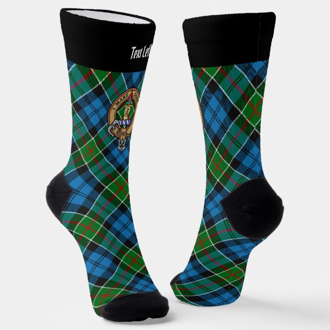 Clan Kirkpatrick Wappen über Tartan Socken (Gewinkelt)