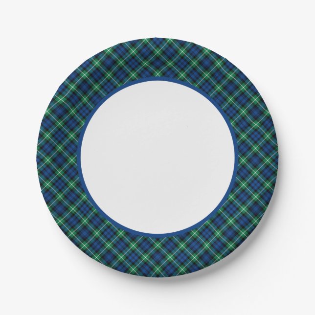 Clan Lamont Tartan Border Pappteller (Vorderseite)