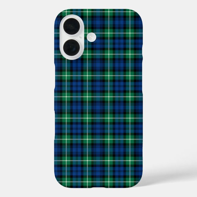Clan Lamont Tartan Royal Blue und Green Kariert Case-Mate iPhone Hülle (Rückseite)