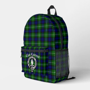 Clan Lamont Wappen Abzeichen und Tartan Bedruckter Rucksack