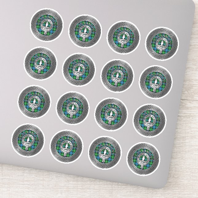 Clan Lamont Wappen & Tartan Knot Aufkleber (Detail)