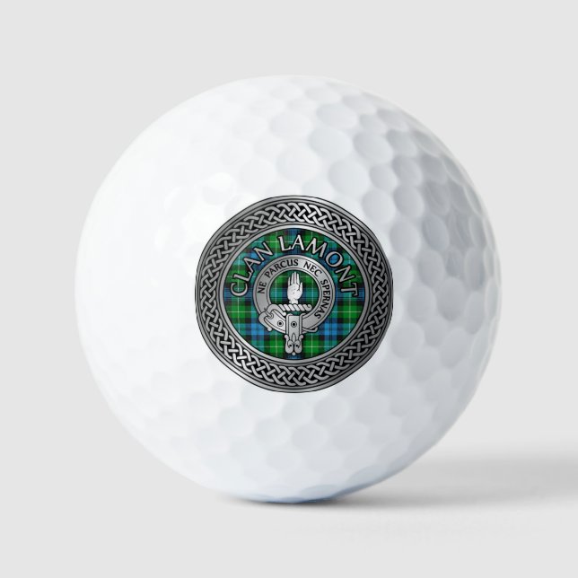 Clan Lamont Wappen & Tartan Knot Golfball (Vorderseite)