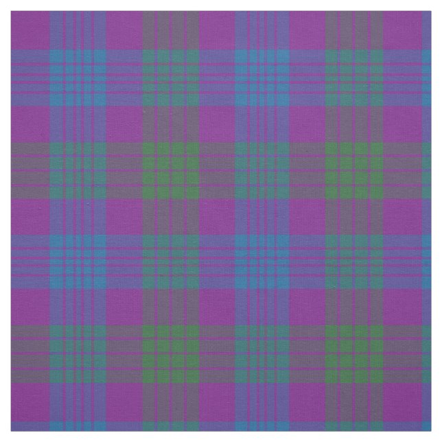 Clan Lang Tartan Lila, grün und blau Kariert Stoff (Muster)