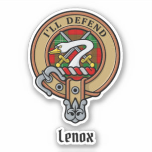 Clan Lennox Wappen über Tartan Aufkleber