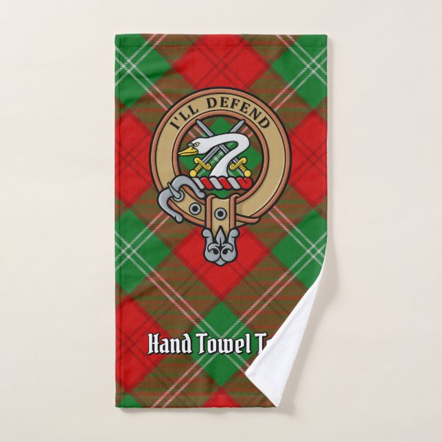 Clan Lennox Wappen über Tartan Badhandtuch Set (Handtuch)