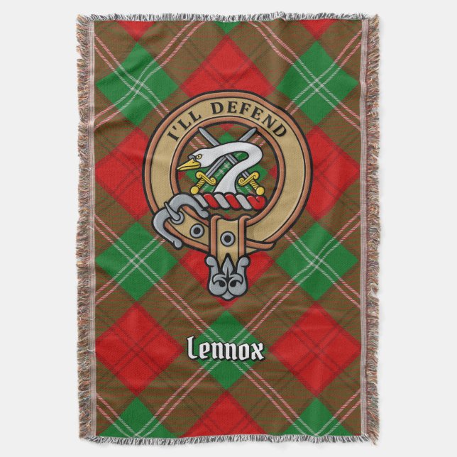 Clan Lennox-Wappen über Tartan Decke (Vorderseite Vertikal)