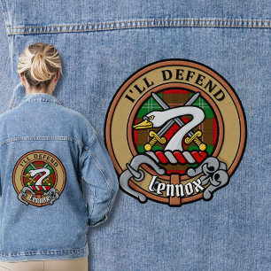 Clan Lennox Wappen über Tartan Jeansjacke