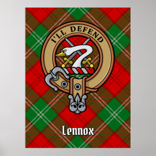 Clan Lennox Wappen über Tartan Poster