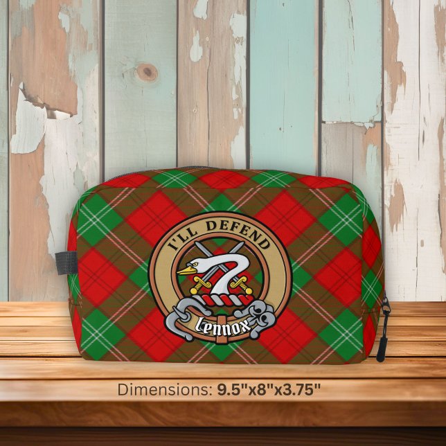 Clan Lennox-Wappen über Tartan Waschbeutel (Von Creator hochgeladen)