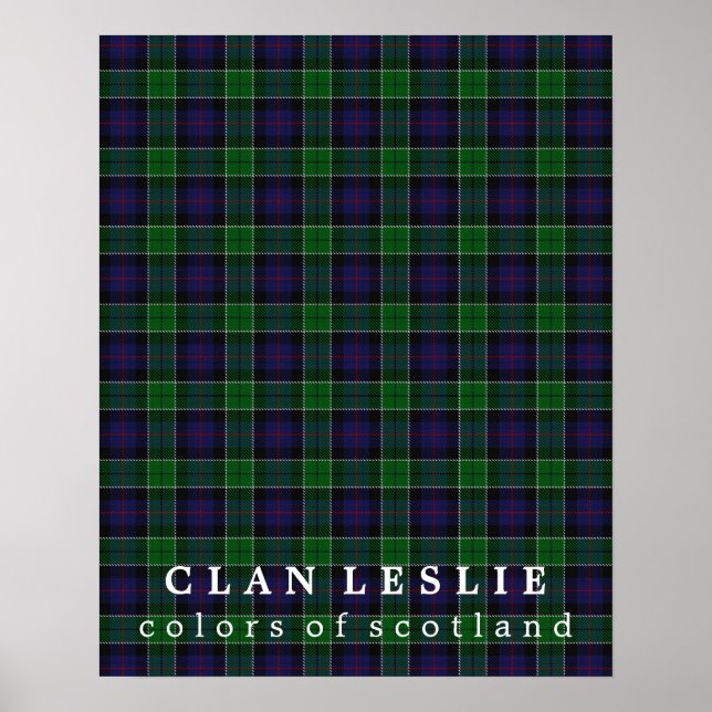 Clan Leslie Colors of Scotland Tartan Poster (Vorne)
