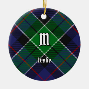 Clan Leslie Hunting Tartan Keramik Ornament