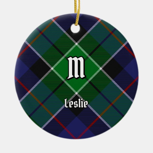 Clan Leslie Hunting Tartan Keramik Ornament (Vorne)