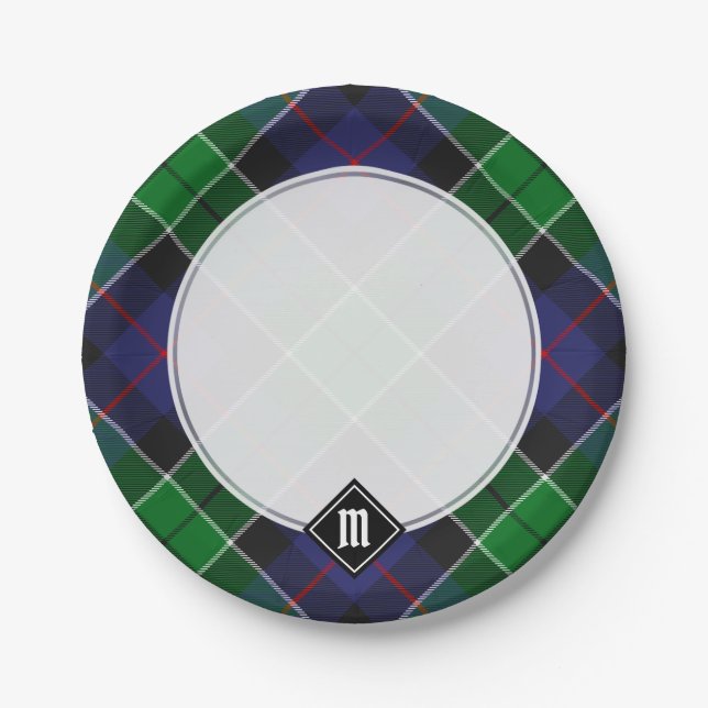 Clan Leslie Hunting Tartan Pappteller (Vorderseite)