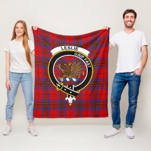 Clan Leslie Modern Tartan Kariert Fleecedecke
