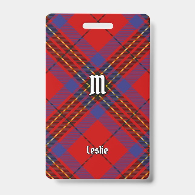 Clan Leslie Red Tartan Ausweis (Vorderseite)