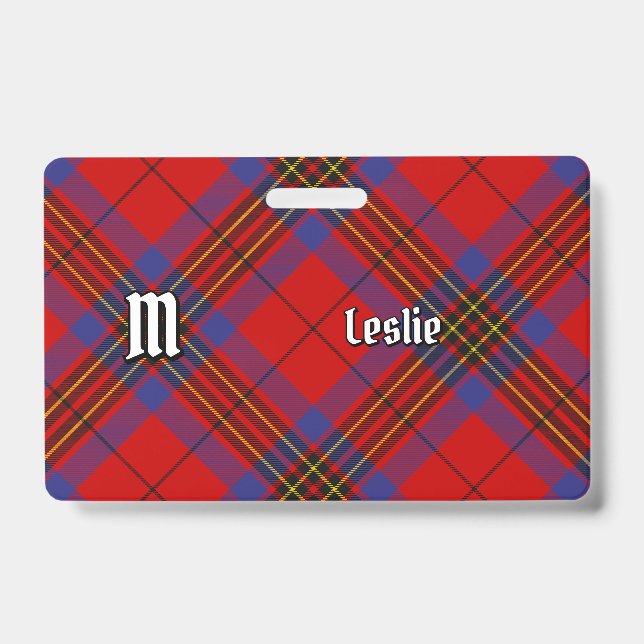 Clan Leslie Red Tartan Ausweis (Vorderseite)