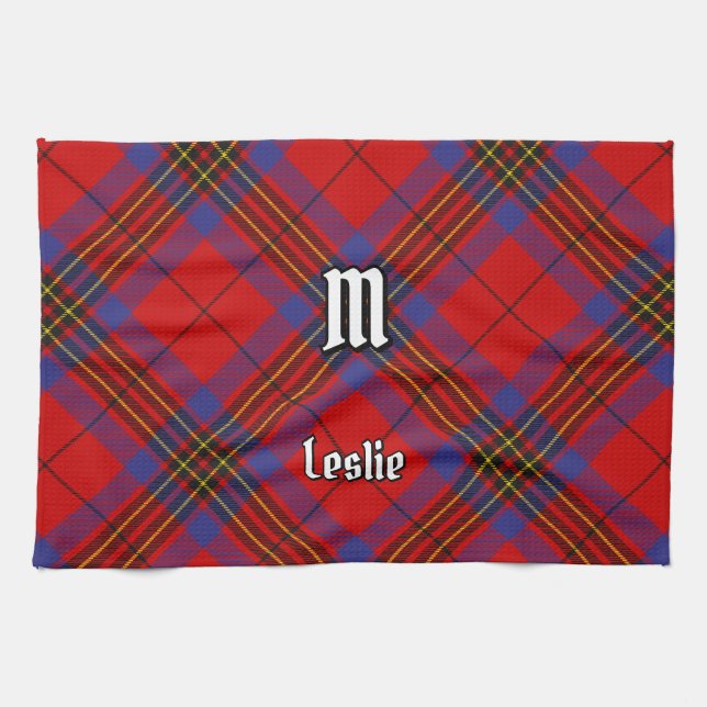 Clan Leslie Red Tartan Geschirrtuch (Horizontal)