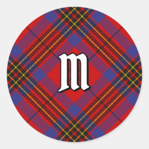 Clan Leslie Red Tartan Runder Aufkleber