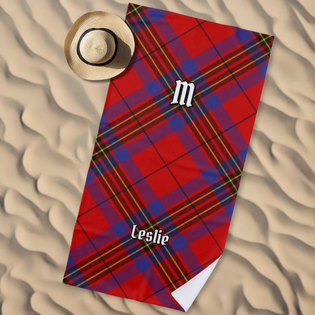Clan Leslie Red Tartan Strandtuch (Von Creator hochgeladen)