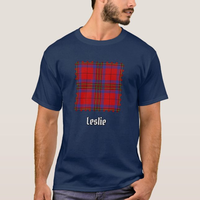 Clan Leslie Red Tartan T-Shirt (Vorderseite)