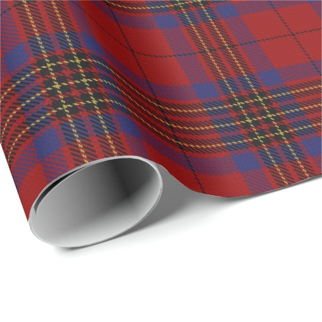 Clan-Leslie schottischer roter Tartan Geschenkpapier (Rolleneckpunkt)
