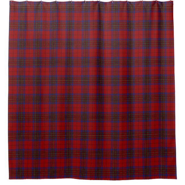 Clan Leslie Scottish Red Tartan Duschvorhang (Vorderseite)