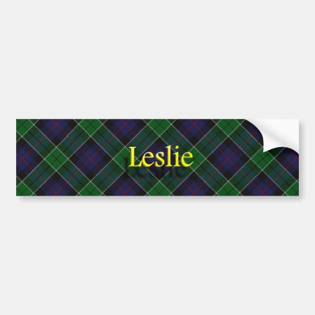 Clan Leslie Scottish Tartan Autoaufkleber (Vorne)