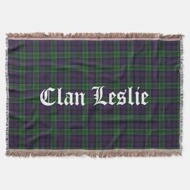 Clan Leslie Tartan Throw Decke (Vorderseite)