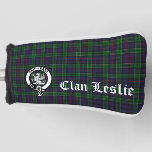 Clan Leslie Wappen Abzeichen und Tartan Golf Headcover