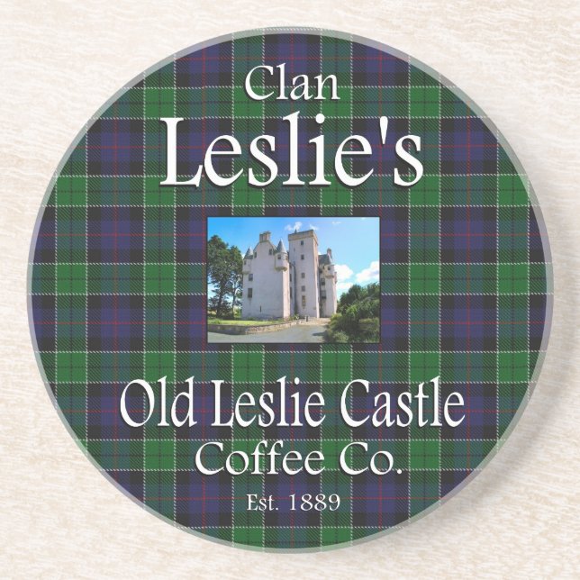 Clan Leslie's Old Leslie Castle Coffee Co. Sandstein Untersetzer (Vorne)