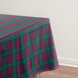 Clan Lindsay Maroon und Green Scottish Tartan Tischdecke