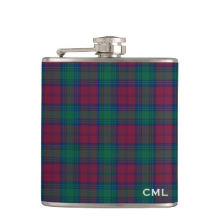 Clan Lindsay Tartan Mit Monogramm Flachmann