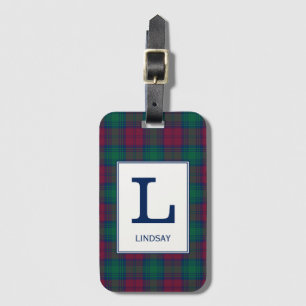 Clan Lindsay Tartan Mit Monogramm Gepäckanhänger