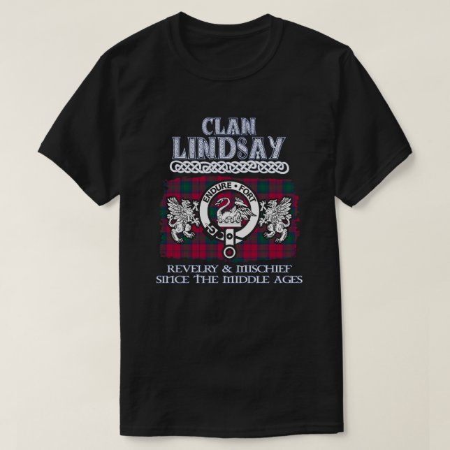 Clan Lindsay Wappen Schottischer Clans Schottische T-Shirt (Design vorne)