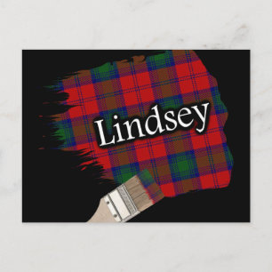 Clan Lindsey Lindsay Scottish Tartan Paint Brush Postkarte