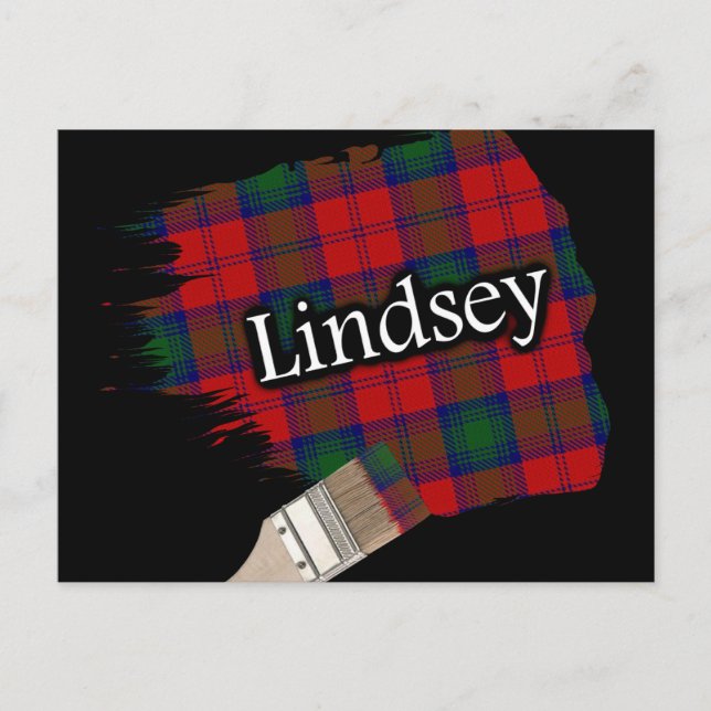Clan Lindsey Lindsay Scottish Tartan Paint Brush Postkarte (Vorderseite)