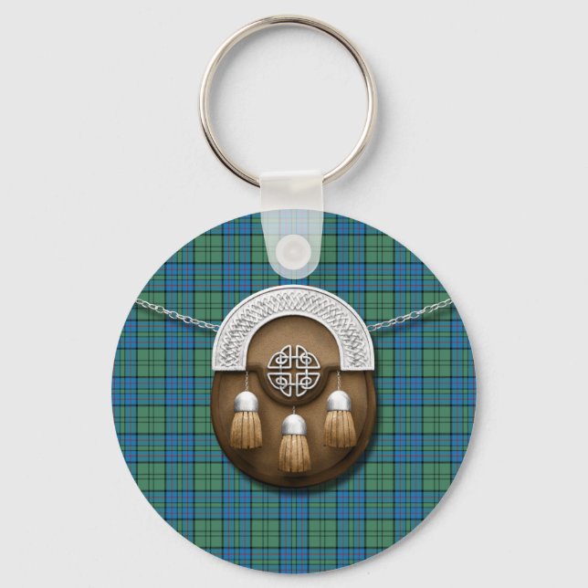 Clan Lockhart Tartan und Sporran Schlüsselanhänger (Vorderseite)