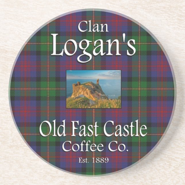 Clan Logans Old Fast Castle Coffee Co. Getränkeuntersetzer (Vorne)