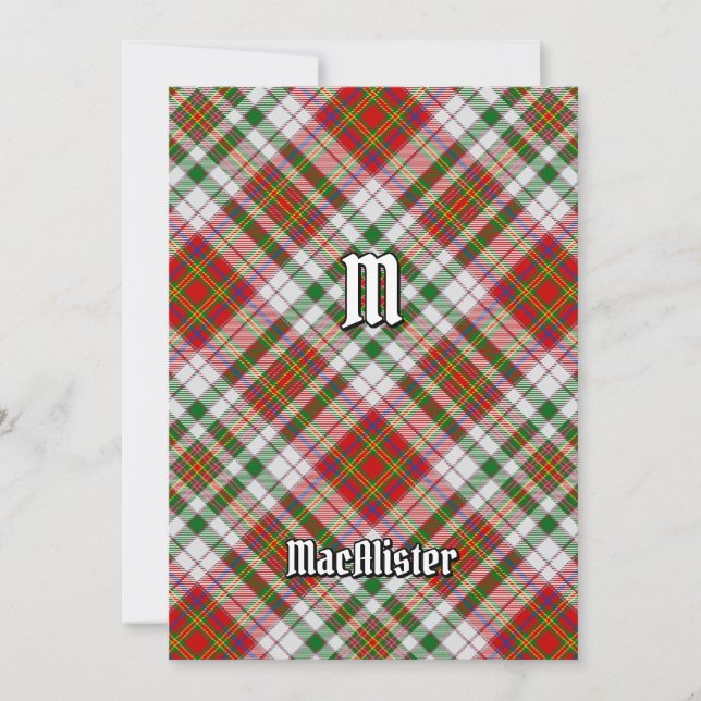 Clan MacAlister Dress Tartan Einladung (Vorderseite)