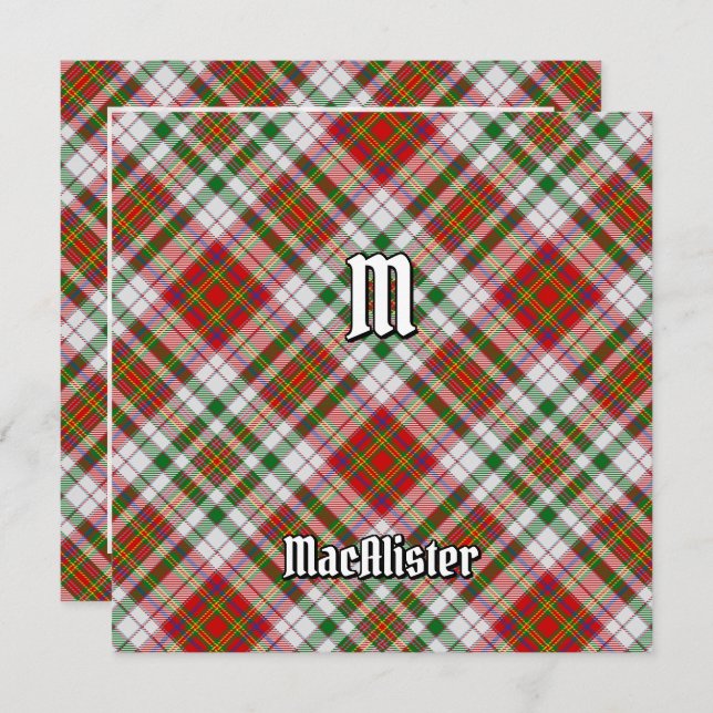 Clan MacAlister Dress Tartan Einladung (Vorne/Hinten)