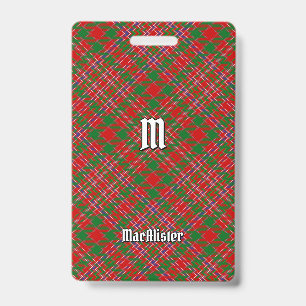 Clan MacAlister Tartan-Abzeichen Ausweis
