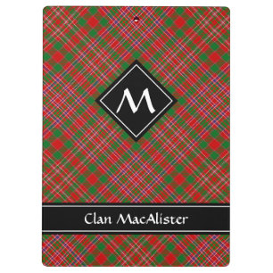 Clan MacAlister Tartan Clipboard Klemmbrett